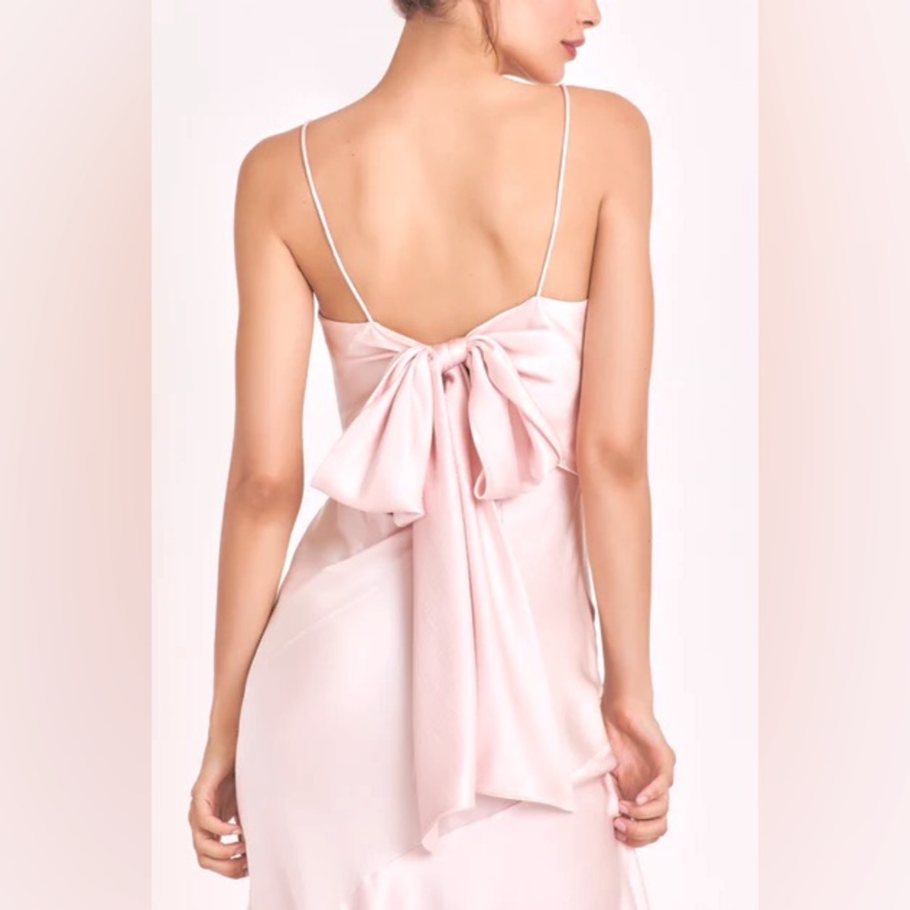 NWT LoveShackFancy Oaklynn Dress Bow Macchiato Silk 14